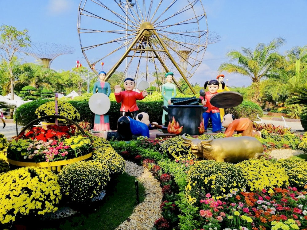 Vườn hoa tại Long Điền Sơn